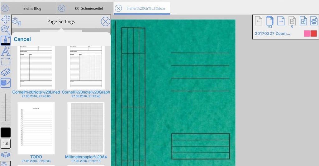 Zoomnotes Eine Unterschatzte Software Handschriftliche Notizen Unter Ios Steffi S Cloud